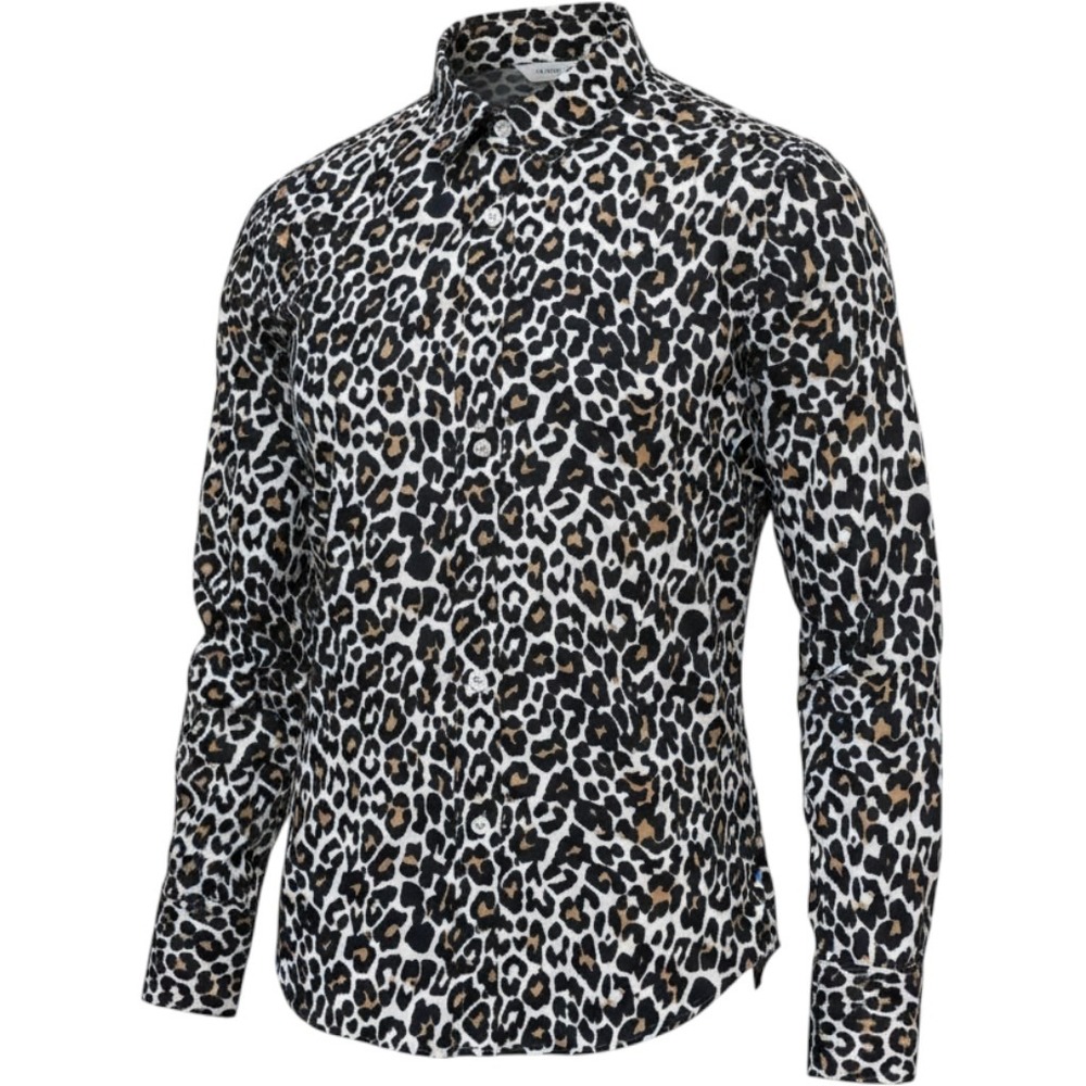 J.Crew Womens Leopard Print Slim Linen Cotton Button Down Shirt Size 4